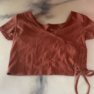 SO Women's Terracotta Wrap Crop Top